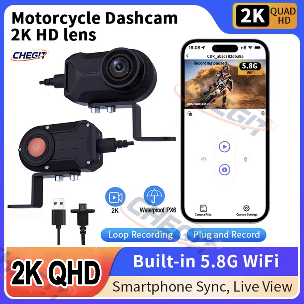 Mountain Biking Images - Motorrad-DVR 2K HD WiFi mit wasserdichter