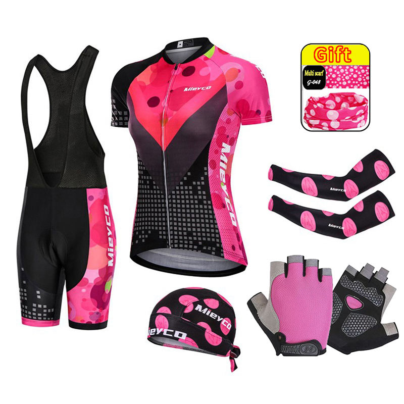 Mountain Biking Outfits Women - Mountainbike-Anzug für Damen, Fahrrad-Team-Outfit, MTB-Radtrikot-Kleidung, 3D-Gel-Pad-Set,