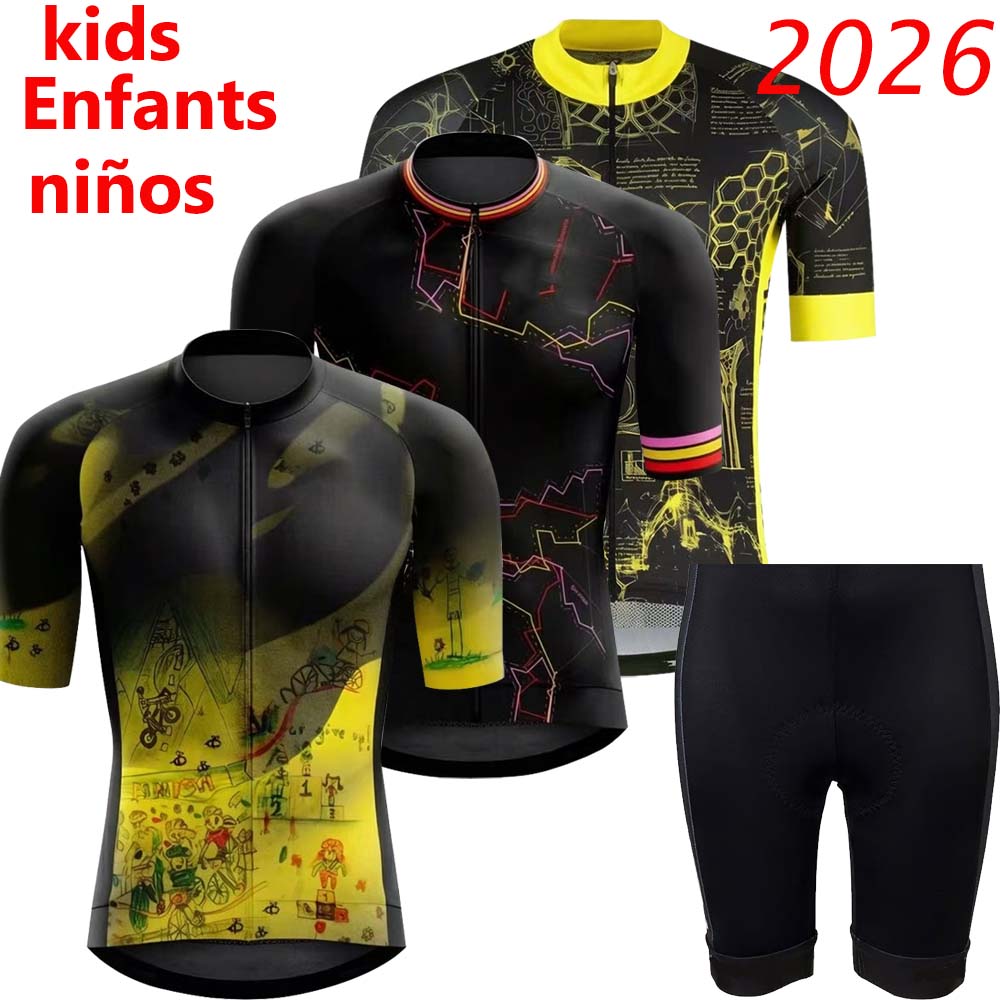 Mountain Biking Shirts - Kinder Frankreich-Tour 2026 Radsport-Trikot-Set Wout Van