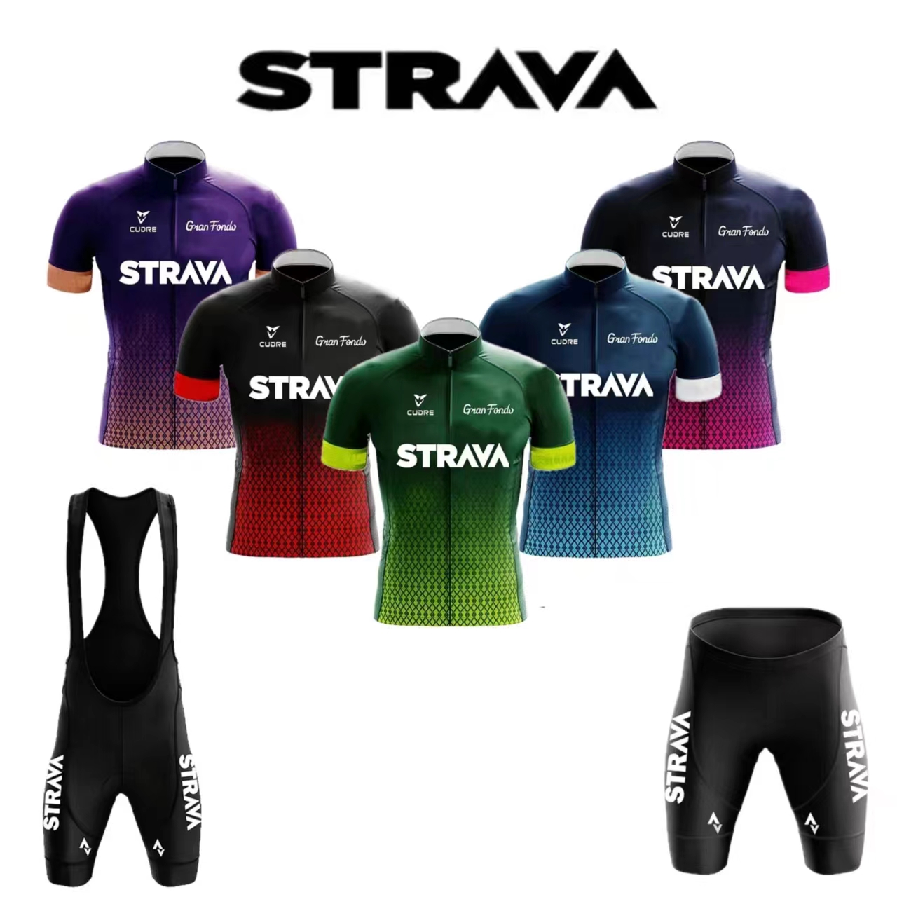 Mountain Biking Trousers - Strava Jersey Set Herren Träger hose