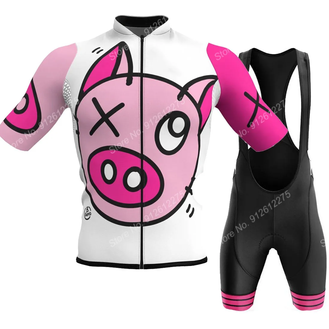 Mountain Biking Shirts - Set Cartoon Comic Schwein 2023 Radfahren