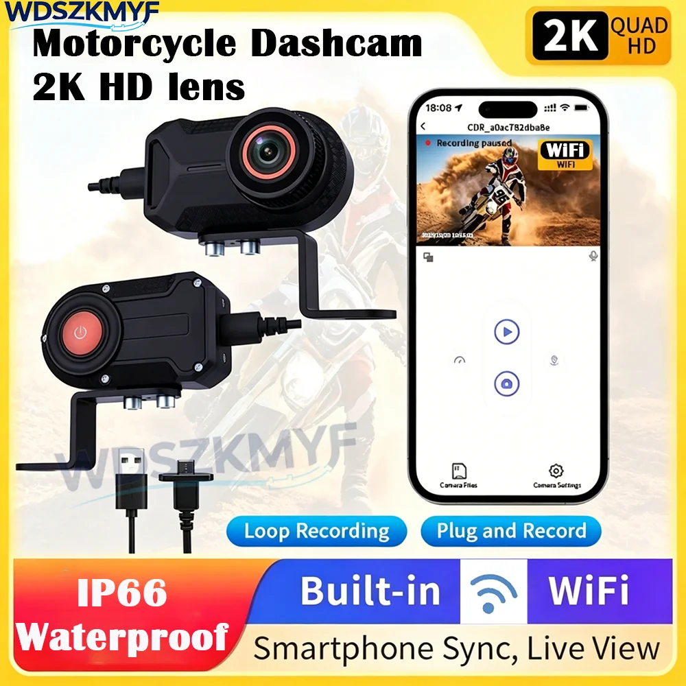 Mountain Biking Images - IP66 Neue 2K HD Motorrad-Fahrtkamera Camcorder