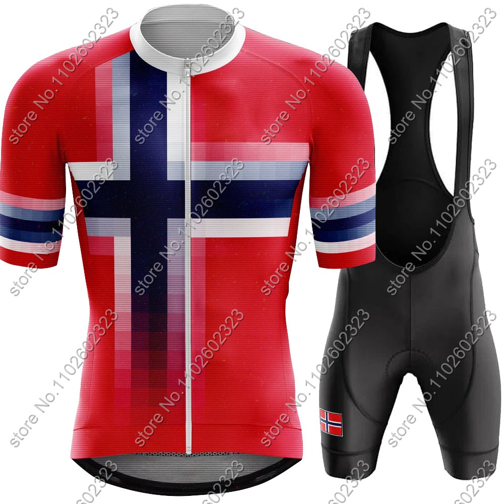 Mountain Biking Shirts - 2024 Norwegen Rad trikot Nationalmannschaft Set