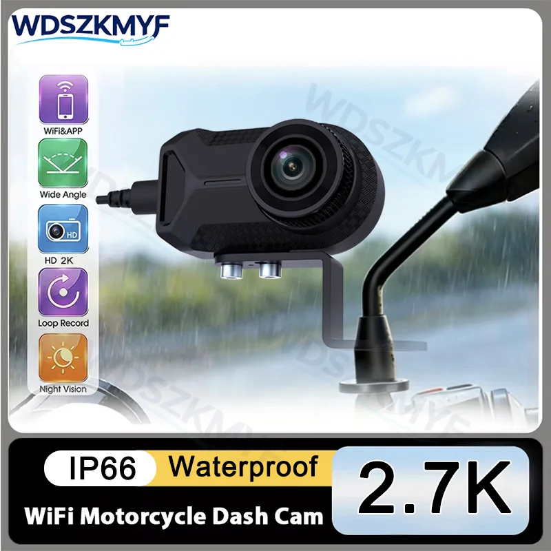 Mountain Biking Images - Motorrad-Dashcam 2K Action-Kamera IP66 Wasserdicht WiFi-Kamera