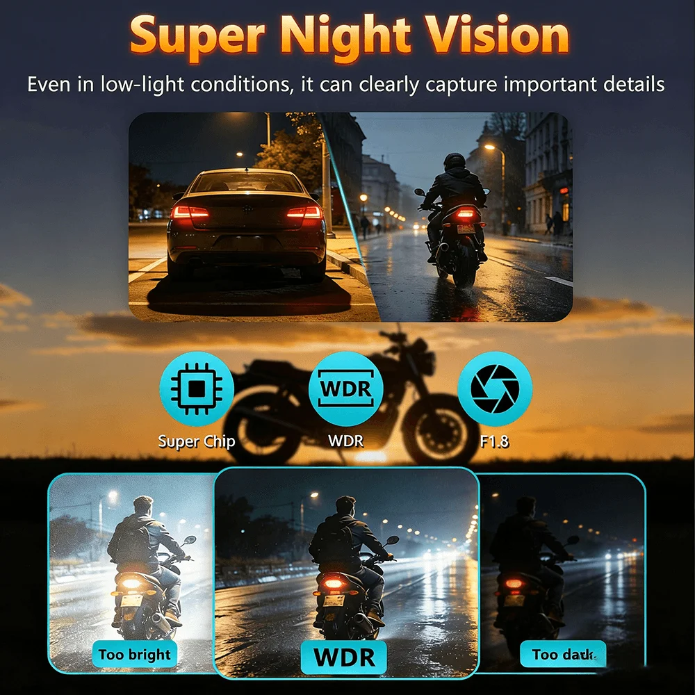 Neue 2K QHD Motorrad-Fahrtkame – Mountain Biking Images Bewertung und Preis