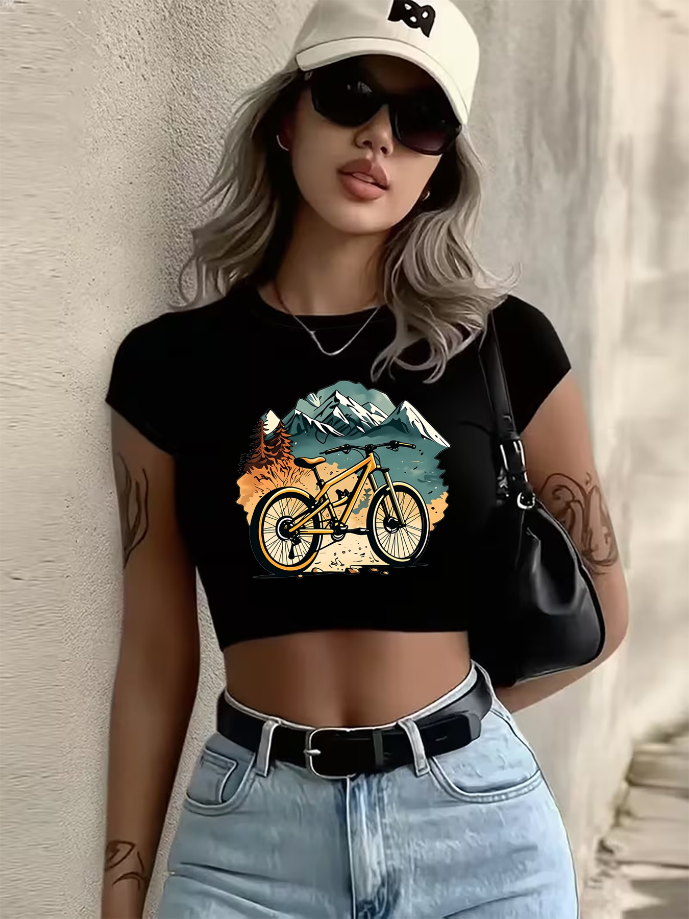 Damen-T-Shirt mit hoher Taille – Mountain Biking Outfits Women Bewertung und Preis
